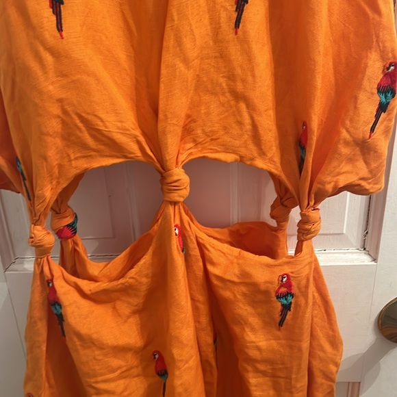 FARM Rio Orange Parrot Print Dress - Picture 9 of 13